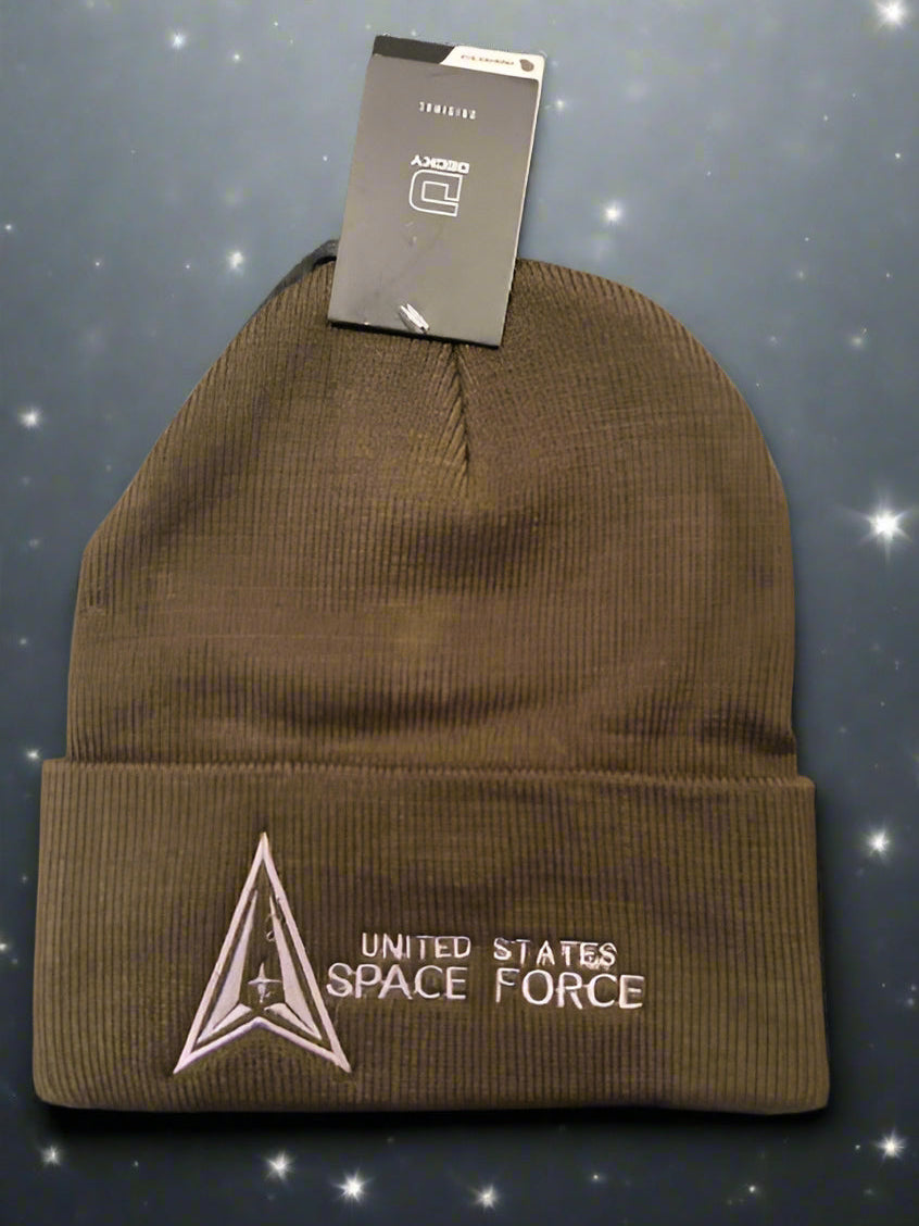 Olive Green Cuff Beanie - Embroidered Horizontal USSF