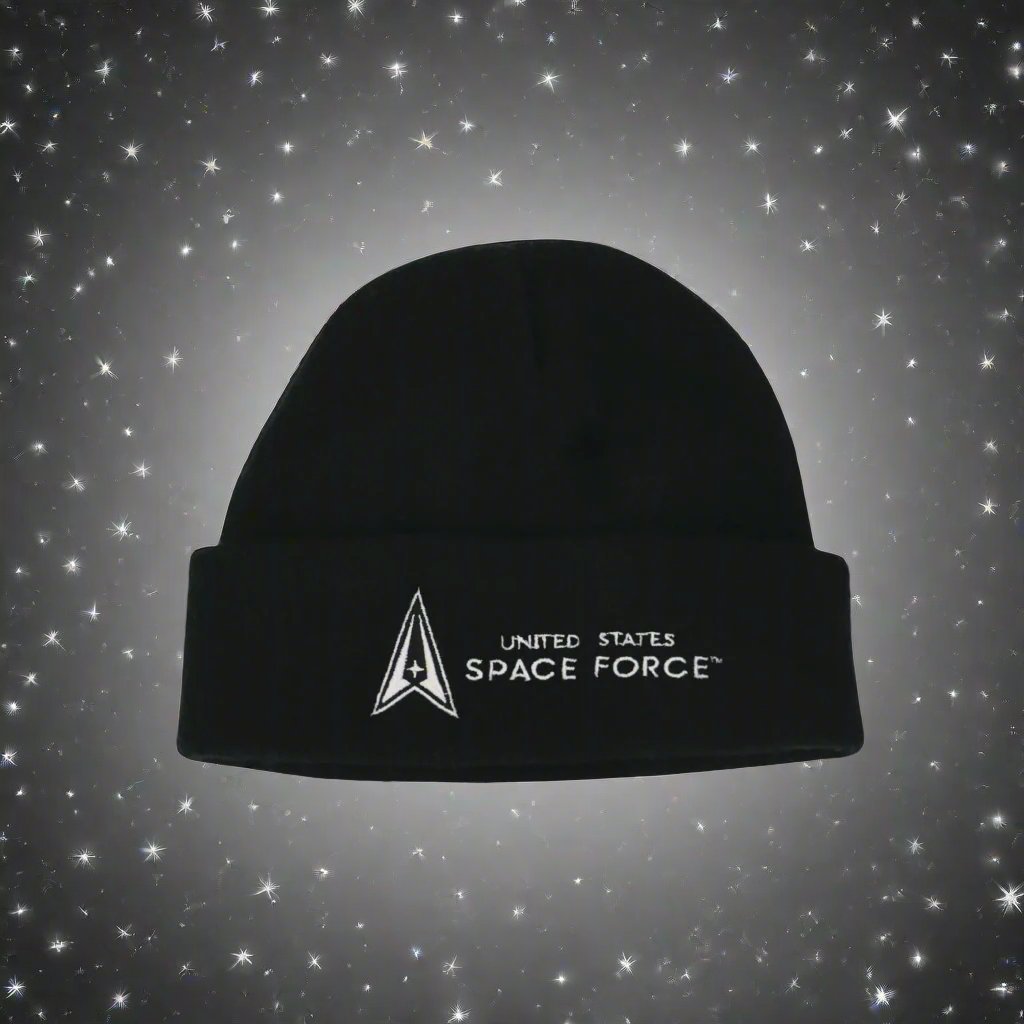 Black Cuff Beanie - Embroidered Horizontal USSF