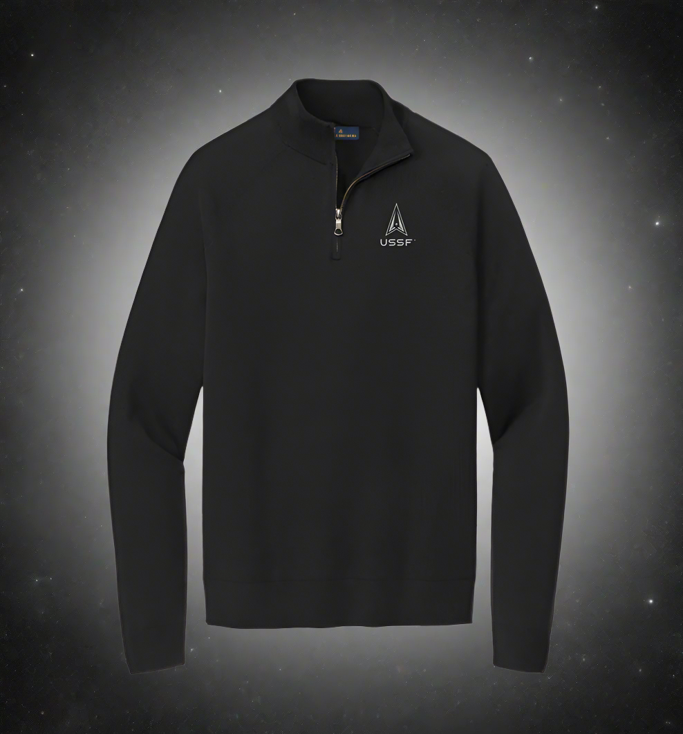 Cotton Stretch 1/4-Zip Sweater - Embroidered USSF