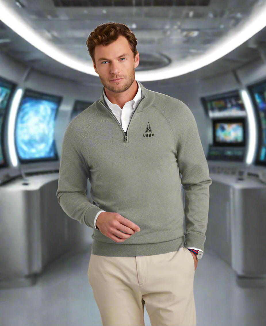 Cotton Stretch 1/4-Zip Sweater - Embroidered USSF