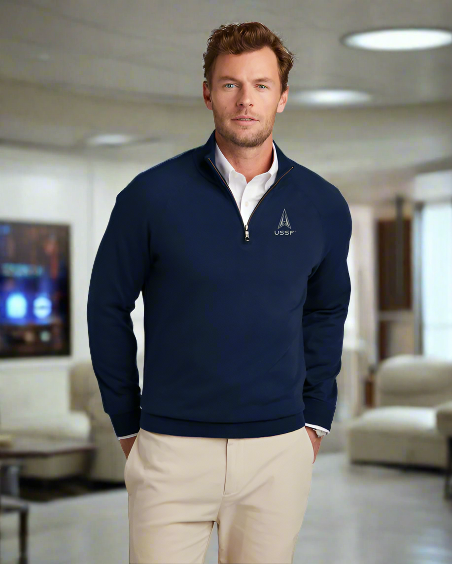 Cotton Stretch 1/4-Zip Sweater - Embroidered USSF