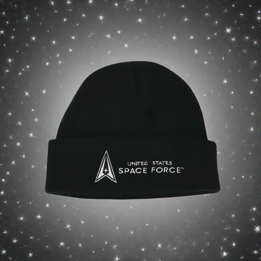 Black Cuff Beanie - Embroidered Horizontal USSF
